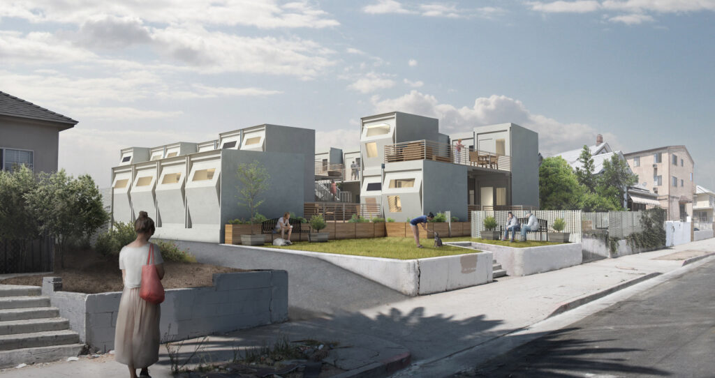 A street view rendering shows a Homes for Hope community.